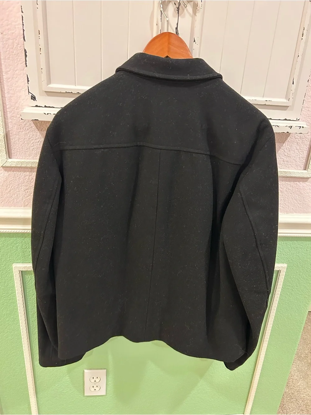 Banana Republic Black Zip Front Collared Jacket Medium Men’s Wool